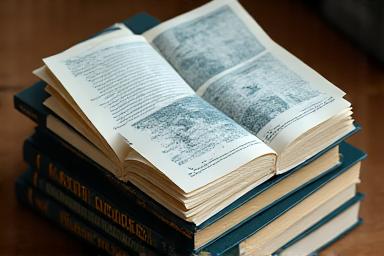 Stack of meteorological textbooks